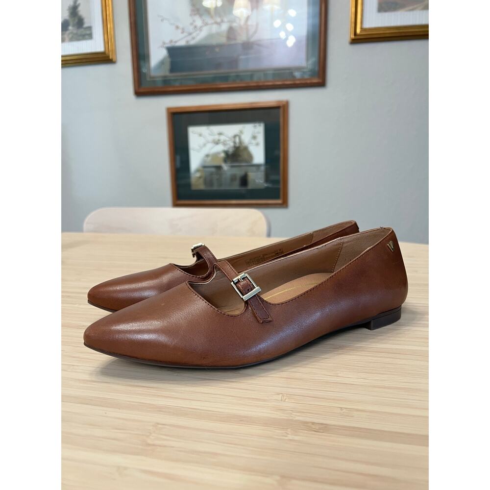 Vionic Brown Leather Mary Jane Flats